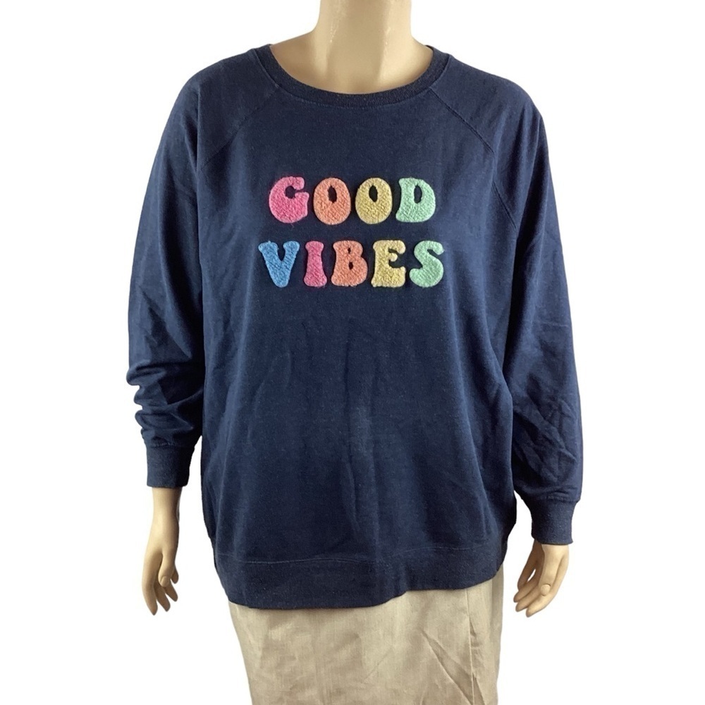 Wildfox Good Vibes Sweatshirt Size XL Blue